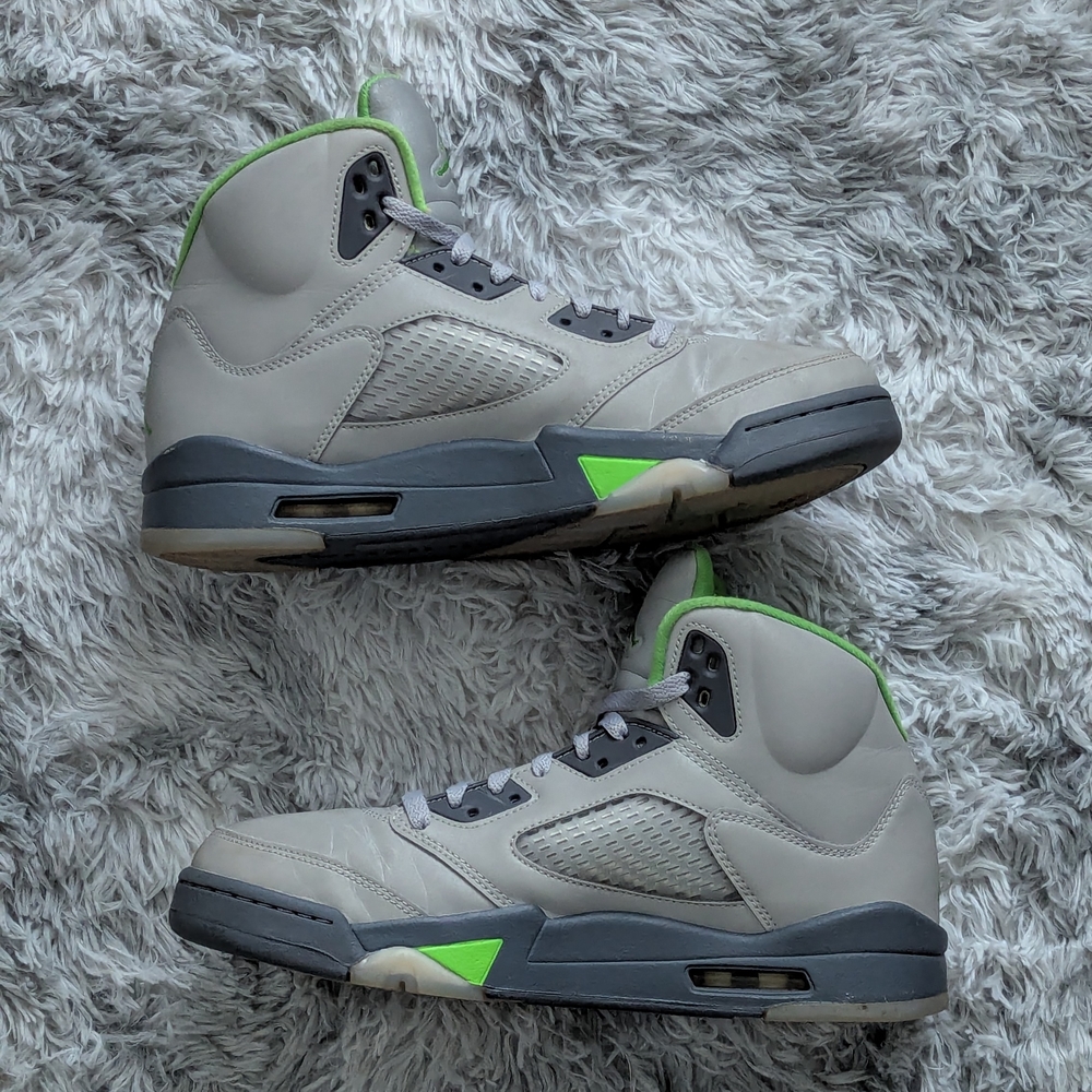 Gray and Green High-Top Sneakers